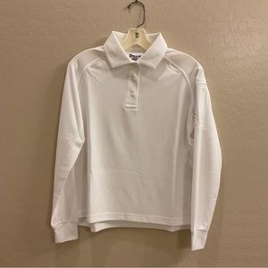 Galls Womens long sleeve white polo / duty shirt